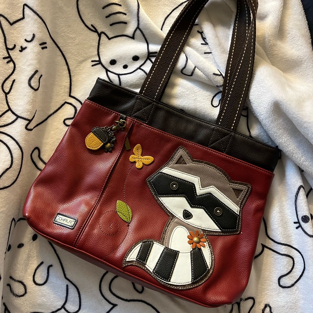 Chala Faux Leather Raccoon Tote